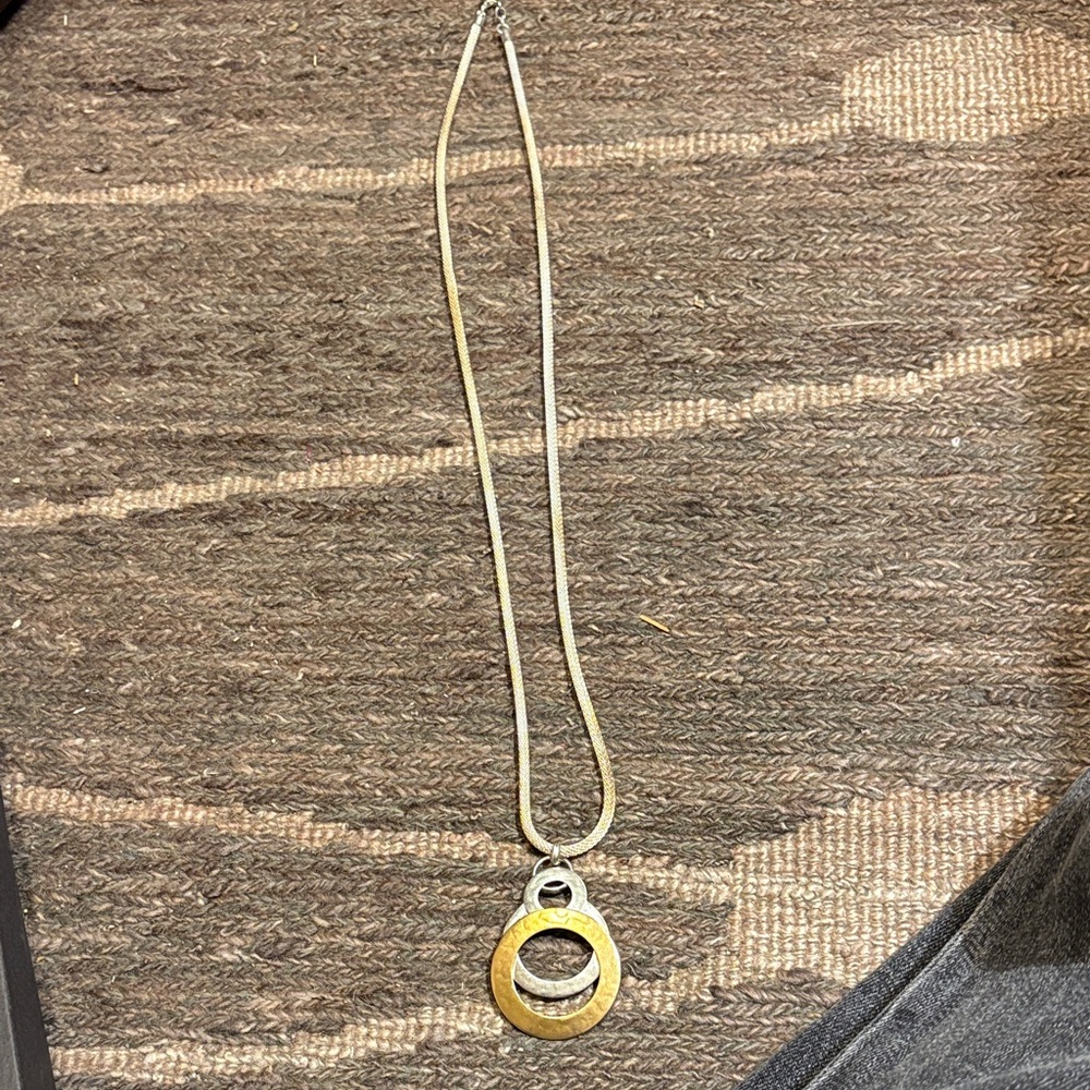 Marjorie Baer Two-Tone Gold & Silver Pendant Necklace